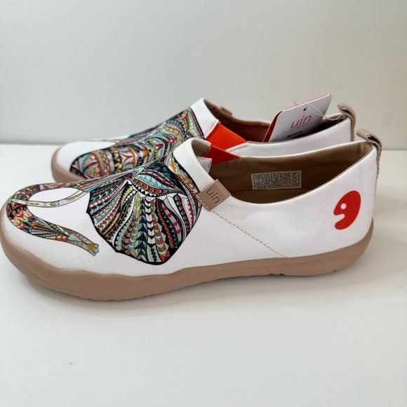 UIN Size 7 Slip On Shoes Canvas Ganesha Elephant - Picture 5 of 16